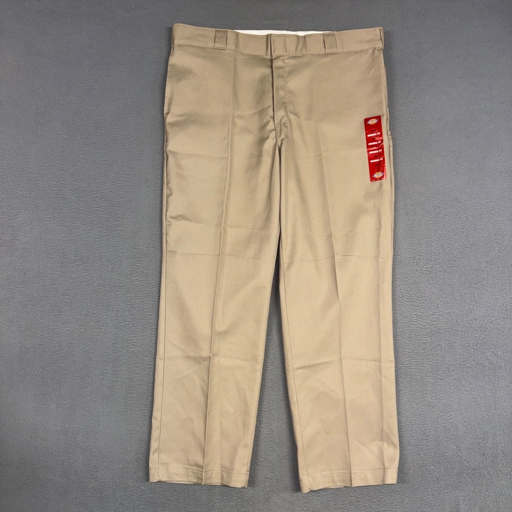 Dickies Pant Mens 40X30 Khaki 874 Original Fit Flex Straight Leg Trousers NWT